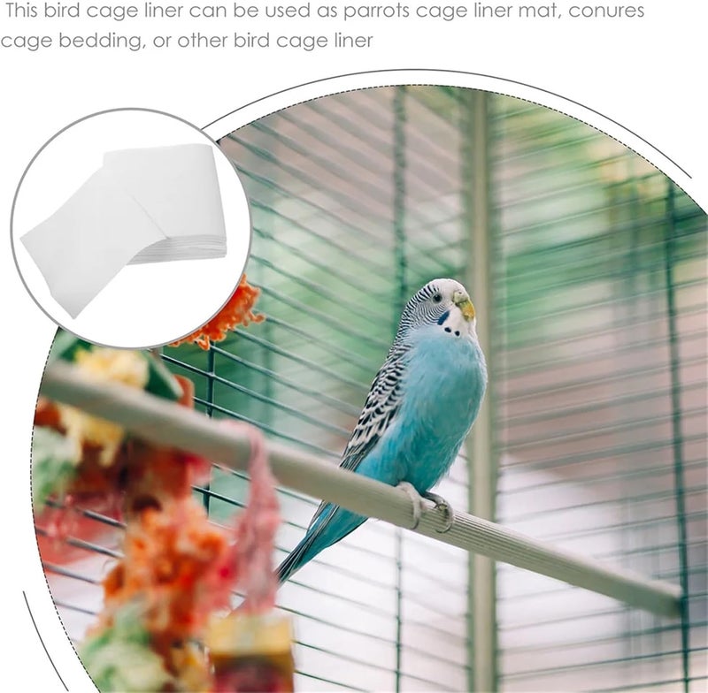Disposable Bird cage Liner 300 Pcs Non-Woven Fabric Bird Cage Liners Absorbent Disposable Pads Parrot Mat Waterproof Bedding Urine Pad - Image 5