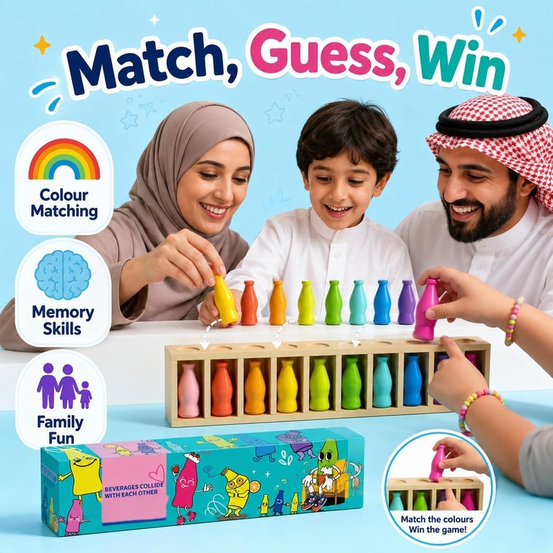 MIANQI Bottle Matching Challenge Game, Color Matching Family Game, Group Party Game, Fun Engaging Activity for Kids and Adults, for Family Gatherings - Image 2