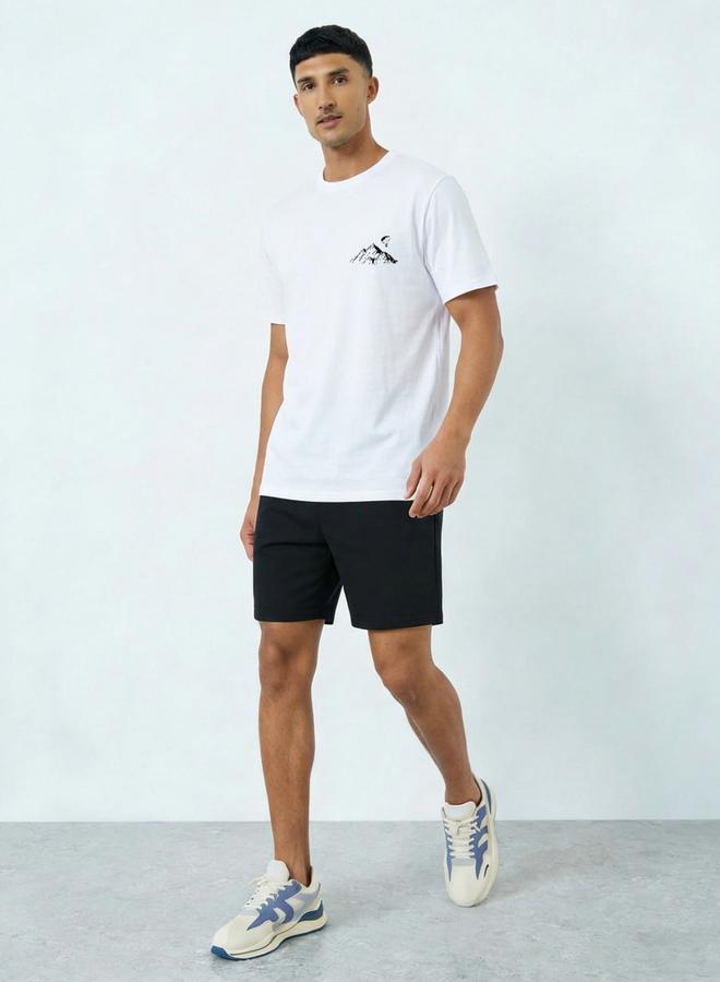Take Two men's graphic print round neck short sleeve T-shirt with shorts set - Image 1