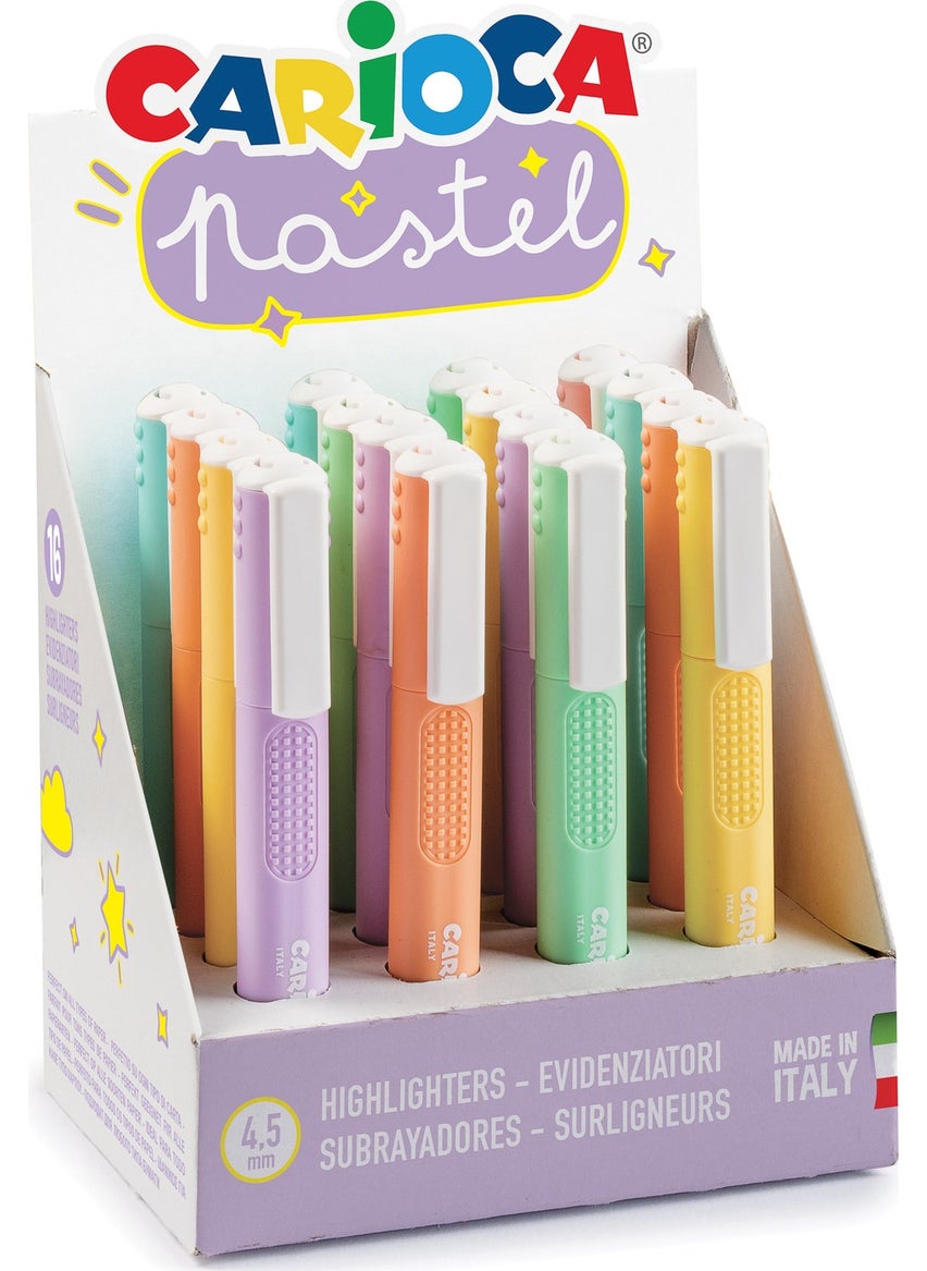 carioca Highlighter Pastel Marking Pen 16 Piece Stand 