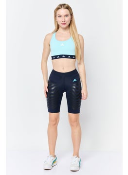 Adidas Women Sportswear Fit Pull On Training Shorts, Navy  - Image 2