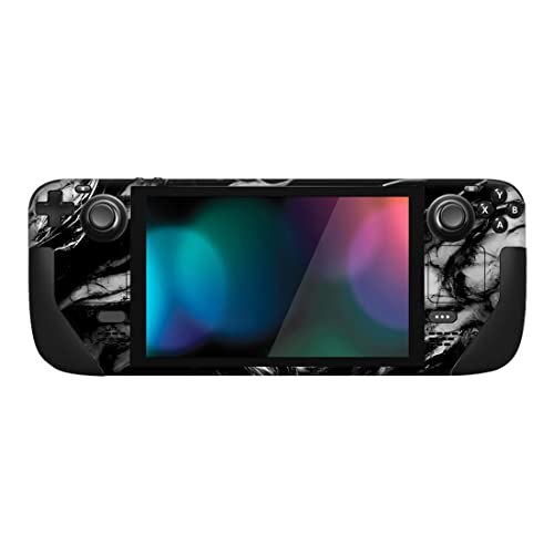 PlayVital Full Set Protective Skin Decal for Steam Deck LCD, Custom Stickers Vinyl Cover for Steam Deck OLED - Black Watercolor Marble - Image 5