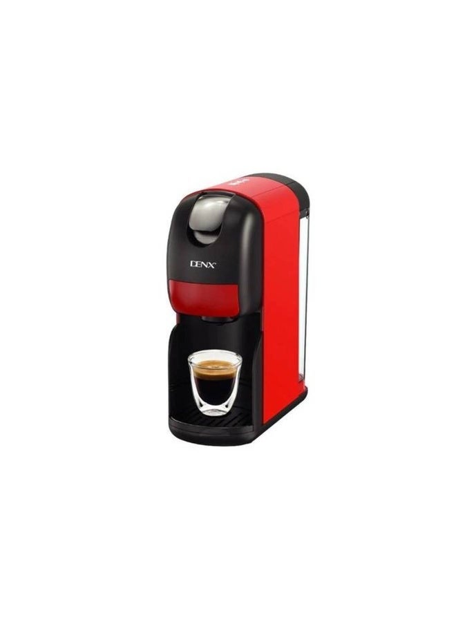 DENX DX3416 3-in-1 Multi-Capsule Coffee Machine, 20 Bar, 1400W, 1L Tank, Red/Black - Image 3