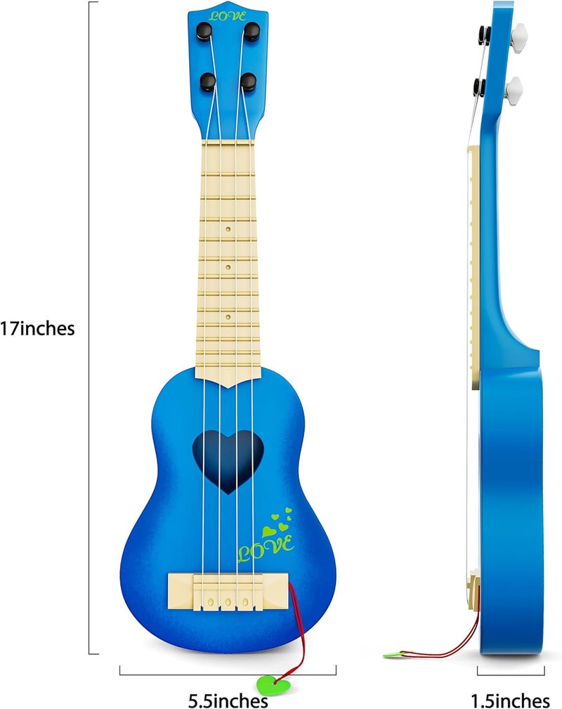 YEZI Kids Toy Classical Ukulele Guitar Musical Instrument, Blue - Image 5
