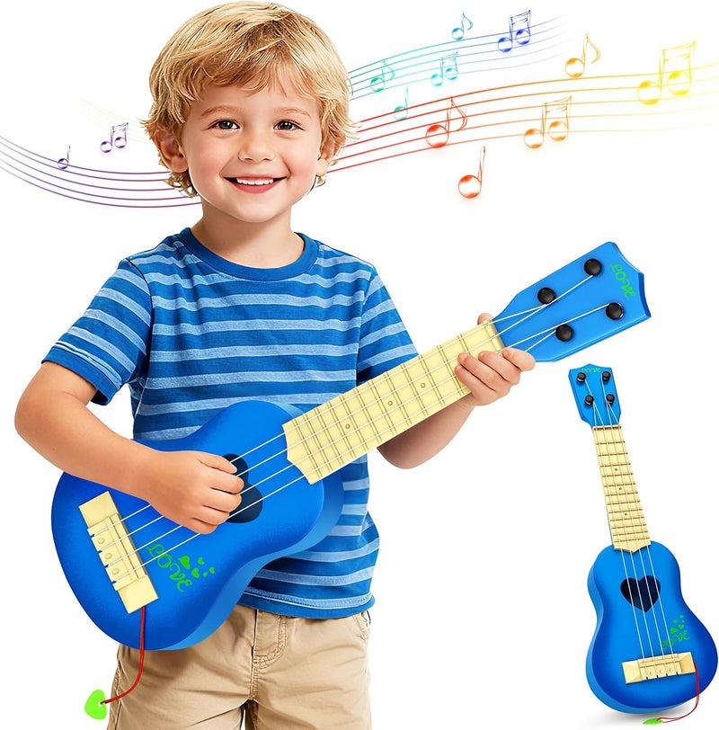 YEZI Kids Toy Classical Ukulele Guitar Musical Instrument, Blue - Image 1