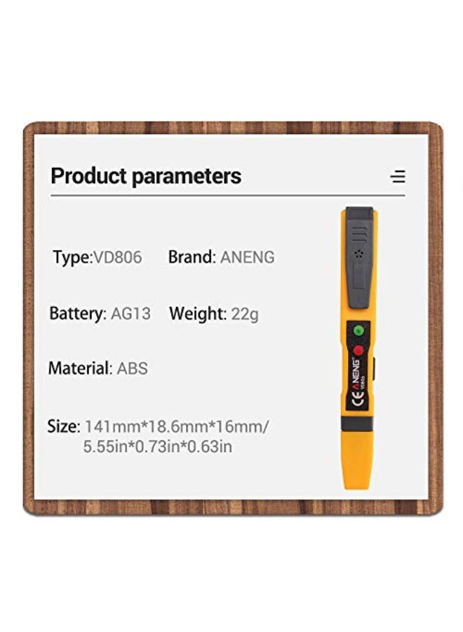 جهاز اختبار الجهد الكهربائي متعدد الوظائف غير التلامسي من نوع القلم جهاز اختبار الجهد الكهربائي AC/DC واستمرارية التيار الكهربائي وقلم اختبار البطارية مع وظيفة إنذار صوتي وضوئي - Image 2
