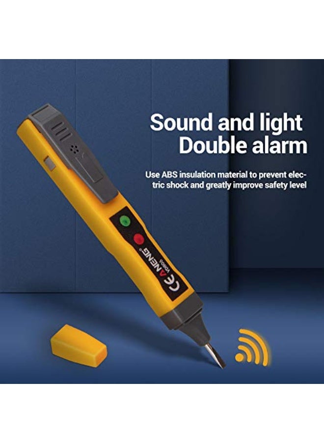 جهاز اختبار الجهد الكهربائي متعدد الوظائف غير التلامسي من نوع القلم جهاز اختبار الجهد الكهربائي AC/DC واستمرارية التيار الكهربائي وقلم اختبار البطارية مع وظيفة إنذار صوتي وضوئي - Image 3