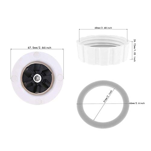 JIUDANI Blade Gasket Blender Base Bottom Cap and 3 Rubber O Ring Sealing Gaskets Blade Replacement for Hamilton Beach Blender Replacement Mixer Parts Screw Cap and Rubber Gasket, Blade Gasket, Screw Cap - Image 2