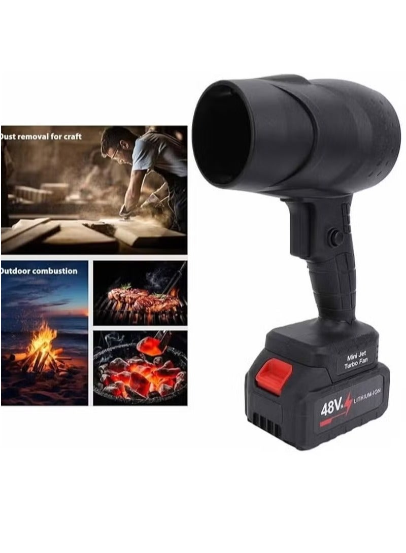 Jet dry Mini blower Turbo Jet Fan with 48V 1PC Large Capacity Battery Lightweight Body Turbine Motor Strong Power Speed Clear the Fallen Leaves and Dust at Home - Image 1