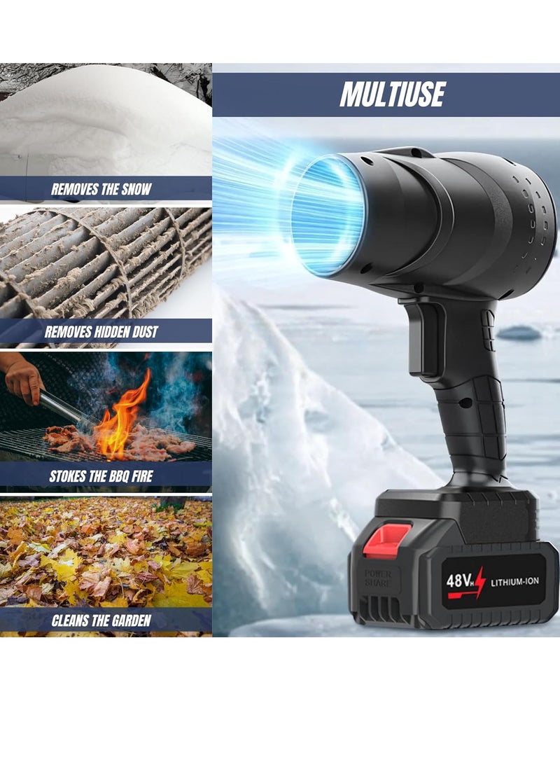 Jet dry Mini blower Turbo Jet Fan with 48V 1PC Large Capacity Battery Lightweight Body Turbine Motor Strong Power Speed Clear the Fallen Leaves and Dust at Home - Image 3
