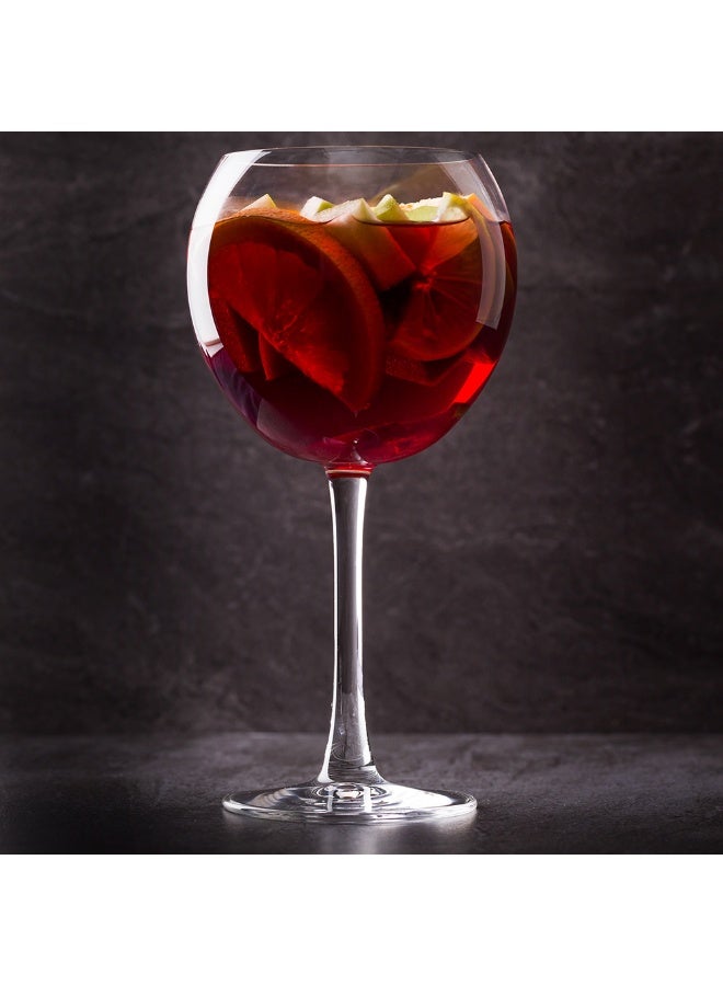 Voglia Nude 20 Ounce Gin Balloon Glasses, Set Of 6 Crystal Red Wine Glasses - Laser-Cut Rim, Dishwasher-Safe, Fine-Blown Crystal Large Wine Glasses, For White or Red Wines or Sangria