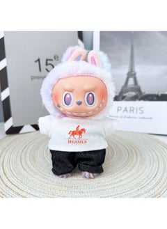 LABUBU 17cm Rabu Rabu Plush Doll Clothes Keychain - Simple Sakura Outfit Keychain (Clothes Only) 