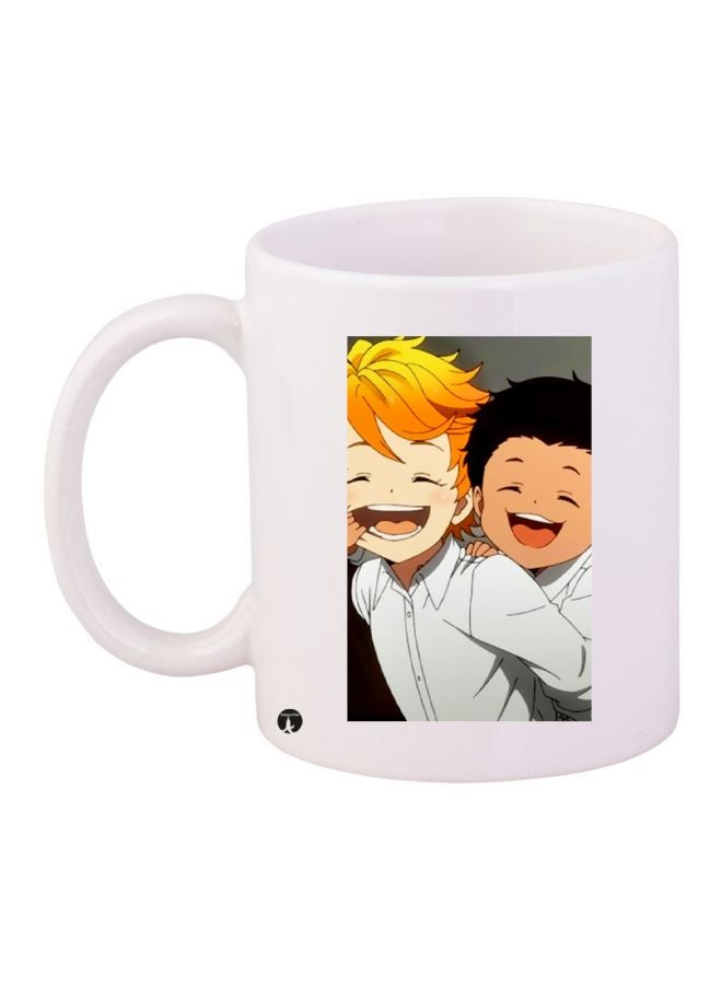 Cartoon Printed Coffee Mug White/Black/Yellow 11ounce