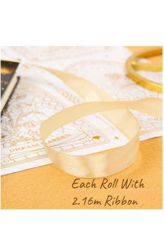 Genetic Luxury Gift Wrapping Paper Wava Line Gold Foil Elegant Design Ramadan Eid Gift Box Package 2 Rolls with Ribbon  - Image 3