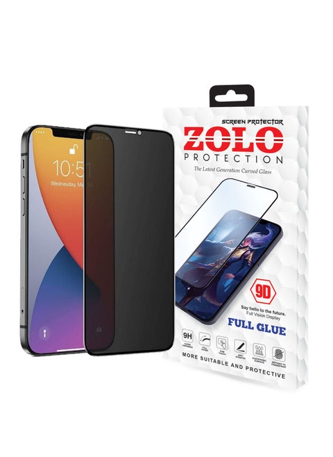 Zolo Anti-Spy Privacy 9D Tempered Glass Screen Protector For Apple iPhone 13 Pro Max Black