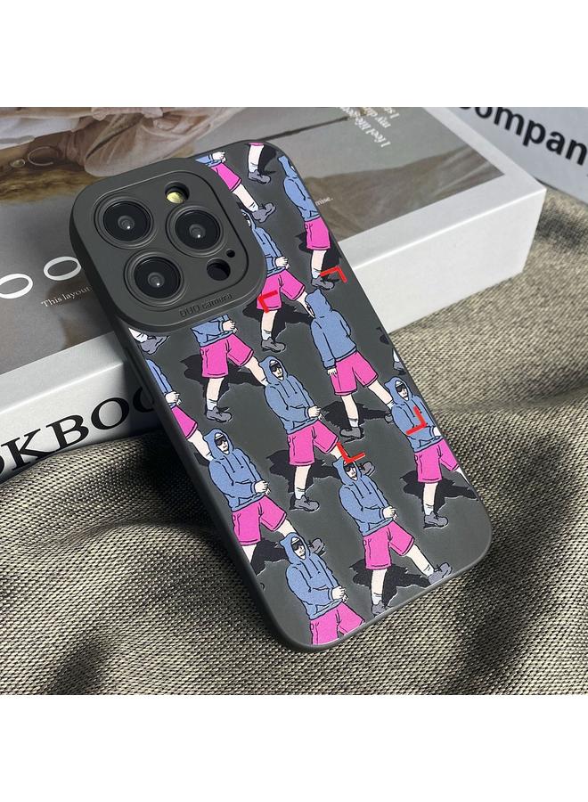 اس-توب جراب لهاتف iPhone 15 Pro Max مصنوع من السيليكون السائل بنمط المشاة - Image 2