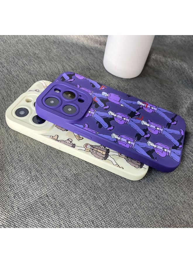 اس-توب جراب لهاتف iPhone 15 Pro Max مصنوع من السيليكون السائل بنمط المشاة - Image 4