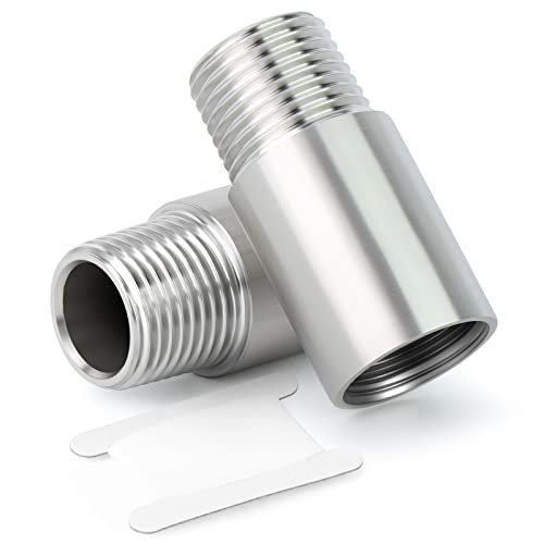 TAISHER 2PCS Stainless Steel Pipe Fittings, 1/2" NPT Male x 1/2" NPT Female Threaded, 2" Length Nipple Cast Pipe - Image 1