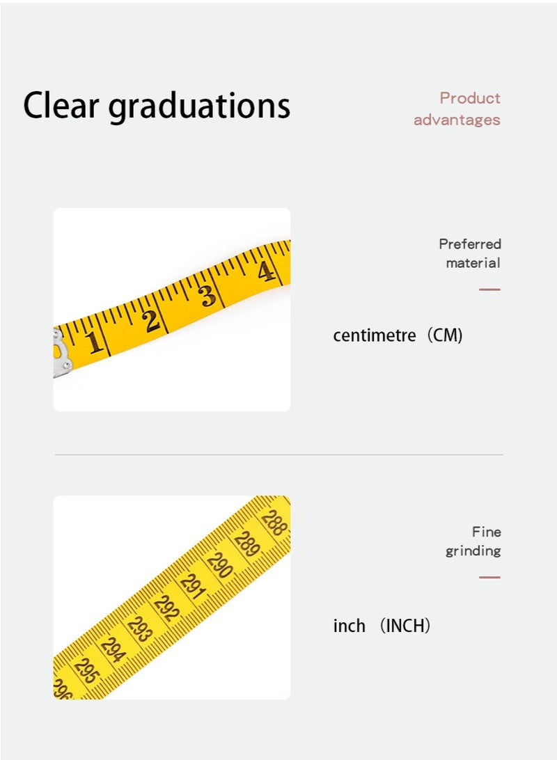 صن سباير شريط قياس مزدوج، أداة مرنة لقياس الجسم للخياطين، مزودة بعلامات سنتيمترية على الجانب الخلفي. 120 بوصة/300 سنتيمتر. - Image 5