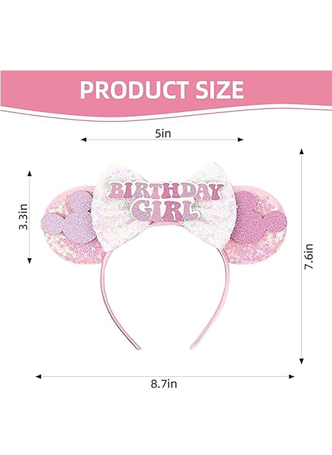Beyond Birthday Minnie Ears Headband, Birthday Party Crown Headband Glitter Crown for Girl, Birthday Party Supplies (Pink)  - Image 2