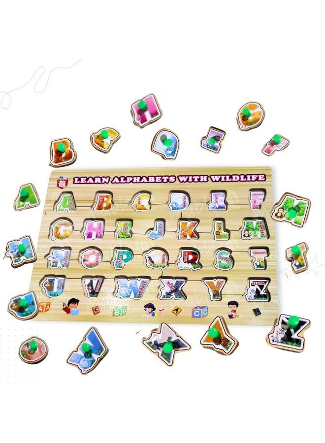 ادورا ألغاز أبجدية خشبية من أدورا مع صور للأطفال، لعبة تعليمية مونتيسوري للأولاد والبنات، لوحة ألغاز لتعلم الحروف، ألعاب ألغاز للأولاد بعمر سنتين، 26 حرفًا أبجديًا - متعددة الألوان - Image 1