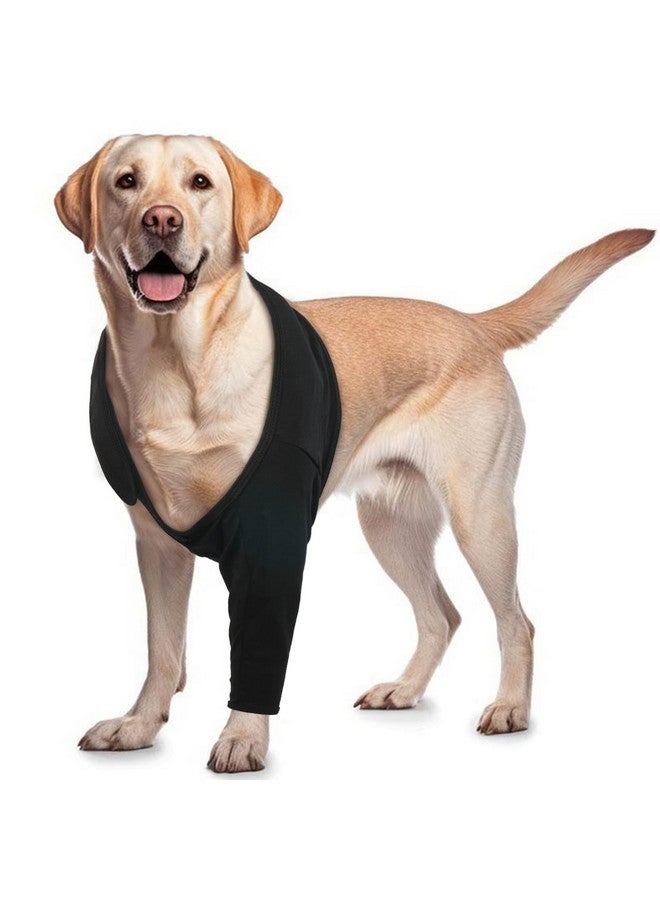 روزكيتش كم ROZKITCH للتعافي من جراحات الكلاب للساق الأمامية اليمنى اليسرى، واقي دعامة الكوع لمنع لعق الجروح للحيوانات الأليفة، بدلة تعافي الكلاب، طوق مخروطي بديل للالتواء الرباط الصليبي الأمامي والتهاب المفاصل، العناية بالمفاصل، أسود مقاس XL - Image 1