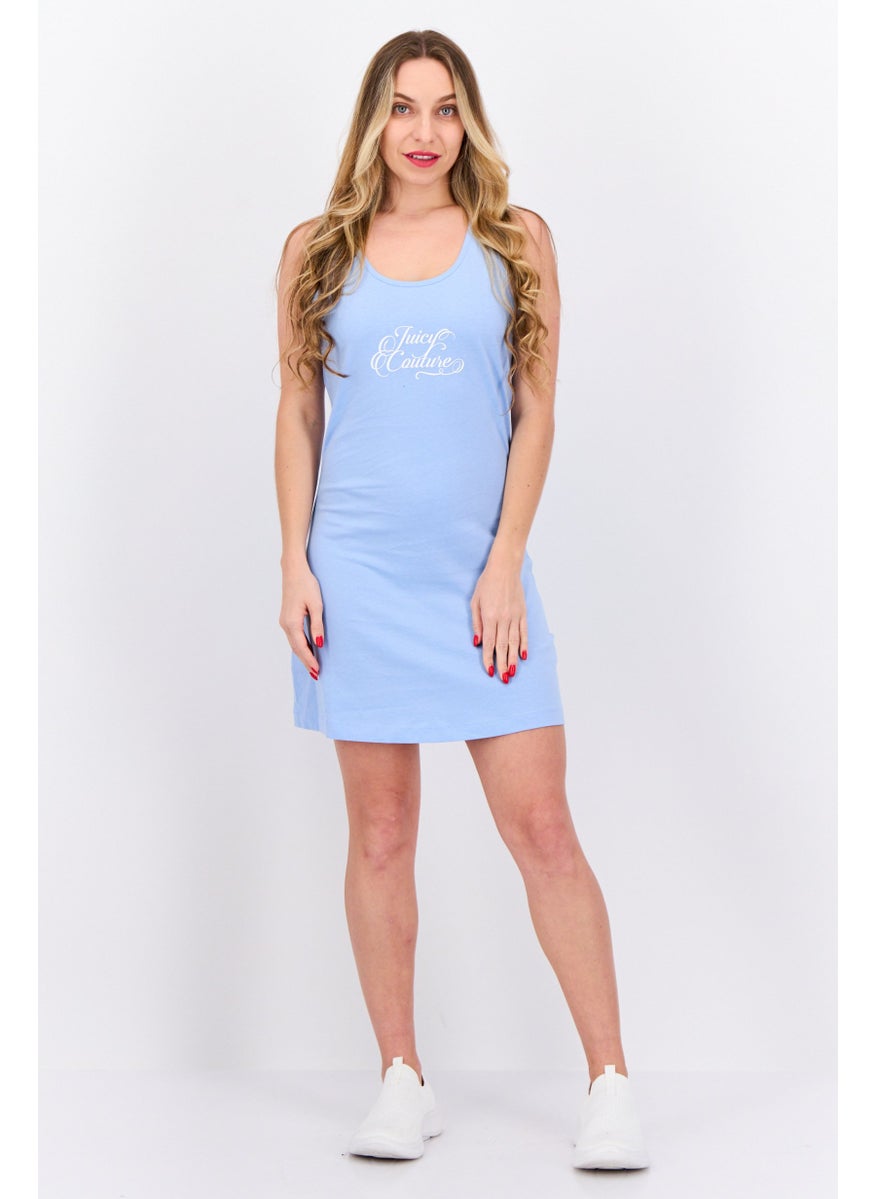 Juicy Couture Women Graphic Print Mini Dress, Light Blue  - Image 4