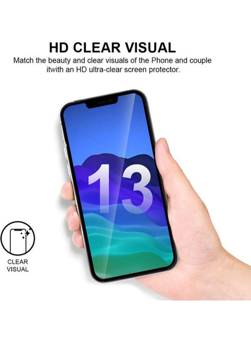 بورتوني واقي شاشة لاصق كامل من الزجاج المقوى لهاتف Apple iPhone 13 Pro مقاس 6.7 بوصة بحافة سوداء - Image 5