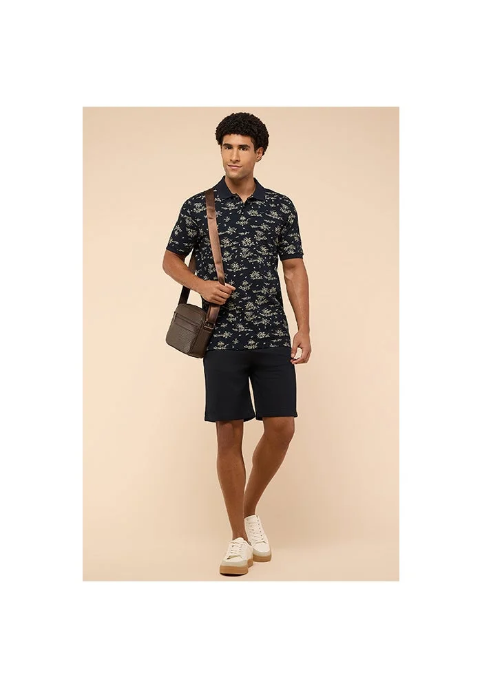 أر أند بي Printed Polo T-Shirt with Short Sleeves