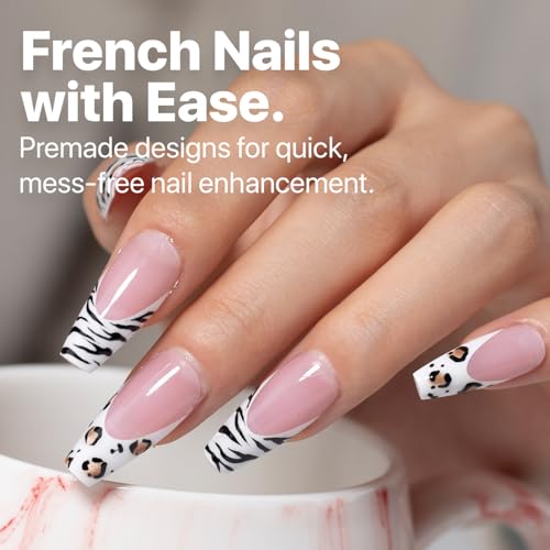 SXC Cosmetics French Tip Press On Nails Pink Series Medium Coffin Fake Nails XPro Tips Starter Kit 150PCS 15 Sizes 5 Styles - Image 3