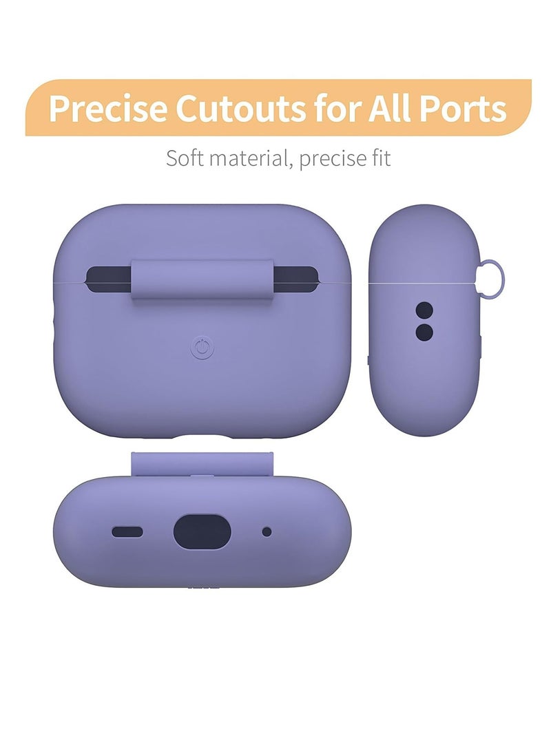 Soft Silicone Protective Case Cover Compatible with Apple AirPods Pro 2 Case with Anti-Lost Lanyard (Lavender COLOR) [AIRPODS & Charging CASE NOT Included]  - Image 2