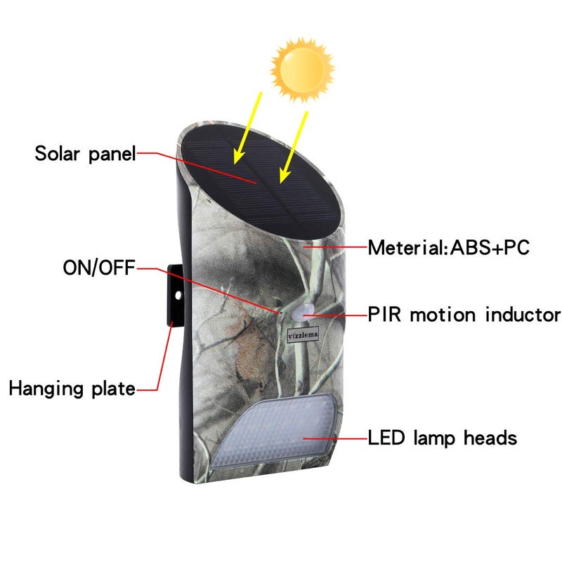 Vizzlema Feeder Hog Light Vizzlema Outdoor Solar Feeder Light for Hunting with Motion Sensor and Green Light for Game Animal Hunting - Image 5