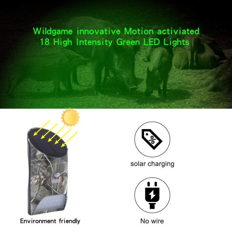 Vizzlema Feeder Hog Light Vizzlema Outdoor Solar Feeder Light for Hunting with Motion Sensor and Green Light for Game Animal Hunting - Image 2