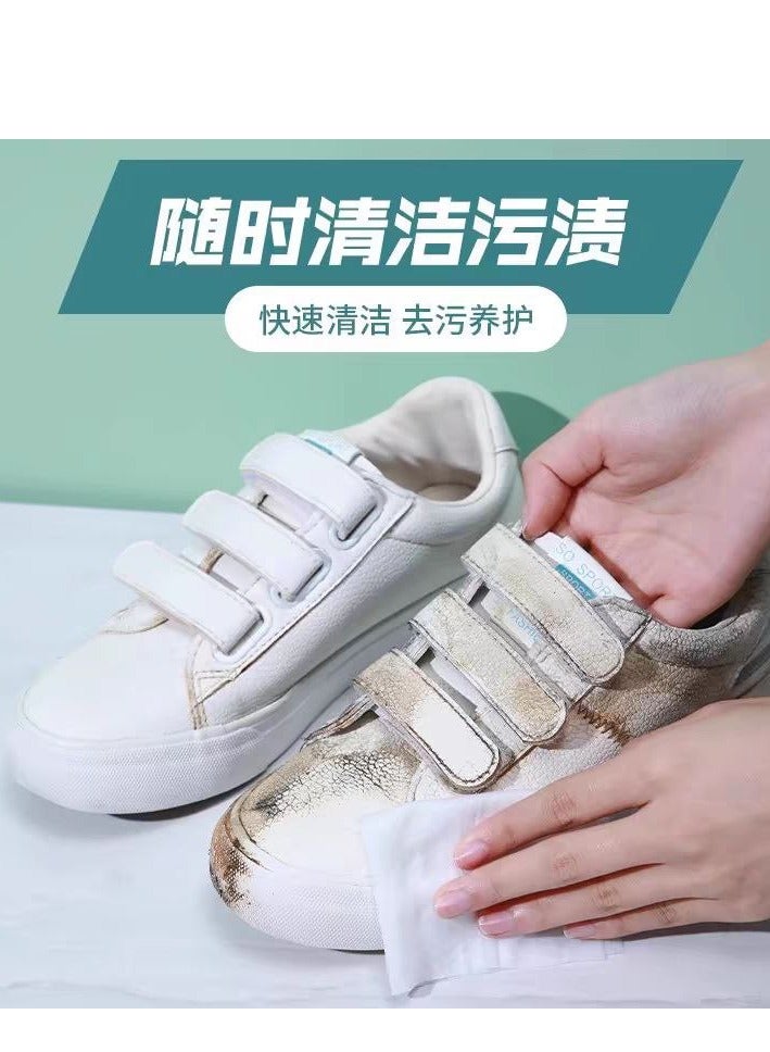 مناديل تنظيف الأحذية (80 قطعة)، منظف الأحذية الرياضية الفوري ومزيل البقع، تنظيف سريع للأحذية، يزيل الأوساخ والبقع، مناديل تنظيف الأحذية الرياضية، مجموعة تنظيف محمولة، يمكن التخلص منها، مناسبة لمعظم الأحذية - Image 2
