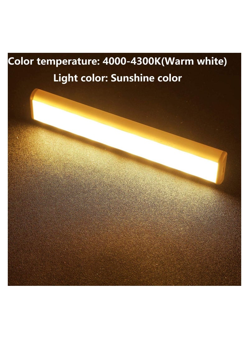Motion Sensor Light Bar Night Light for Room, Stick-on Anywhere Wireless Battery Operated 10 LEDs Closet Lights Wardrobe Lighting LED Light(Warm White, 3 Pack)