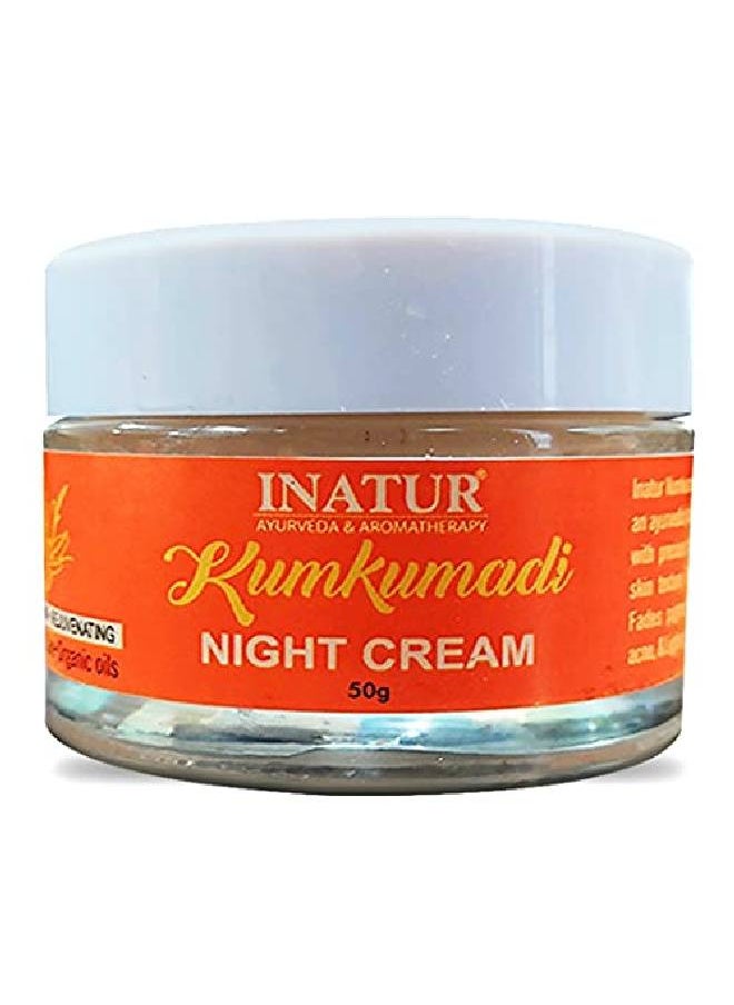 INATUR Kumkumadi Night Cream | light weight | NonComedogenic | Improves Skin Texture | Clears Complexion | Fights pigmentation | Lightens & Rejuvenates Skin | 50g  - Image 2