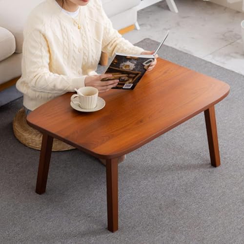 Craftsline Solid Sheesham Wooden Tables Coffee Table Solid Wood Tatami Coffee Table Bay Window Small Table Indoor Mini Balcony Floor Table and Safe Rounded Edges (60x40x30cm) - Image 1