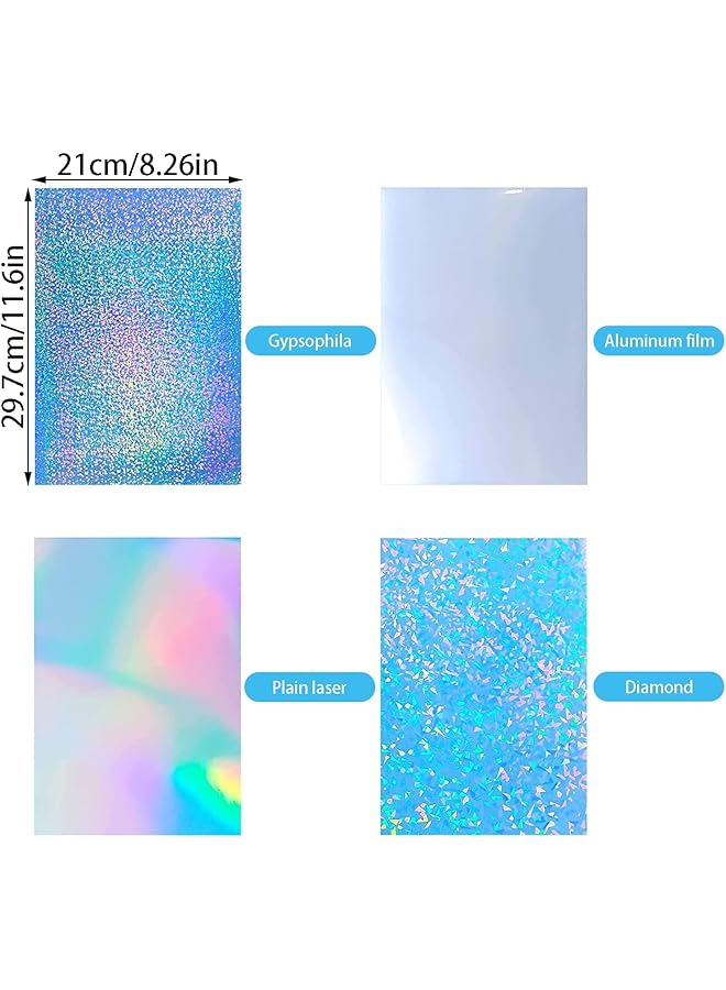 إيروريكس 20 ورقة من ورق الملصقات المجسمة القابلة للطباعة بحجم A4 من الفينيل، ملصقات مجسمة ذاتية اللصق، فيلم شفاف مقاوم للماء، 4 أنماط لطابعات الليزر النافثة للحبر - Image 2