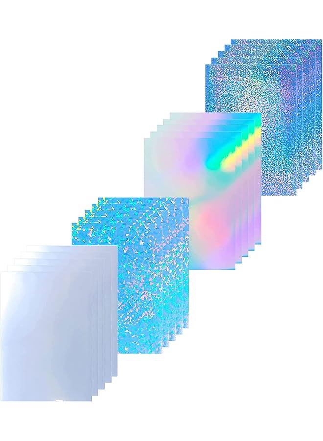 إيروريكس 20 ورقة من ورق الملصقات المجسمة القابلة للطباعة بحجم A4 من الفينيل، ملصقات مجسمة ذاتية اللصق، فيلم شفاف مقاوم للماء، 4 أنماط لطابعات الليزر النافثة للحبر - Image 1