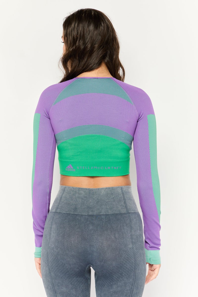 Adidas by Stella McCartney Women Sportswear Fit Training Crop  Top, Purple - Image 4