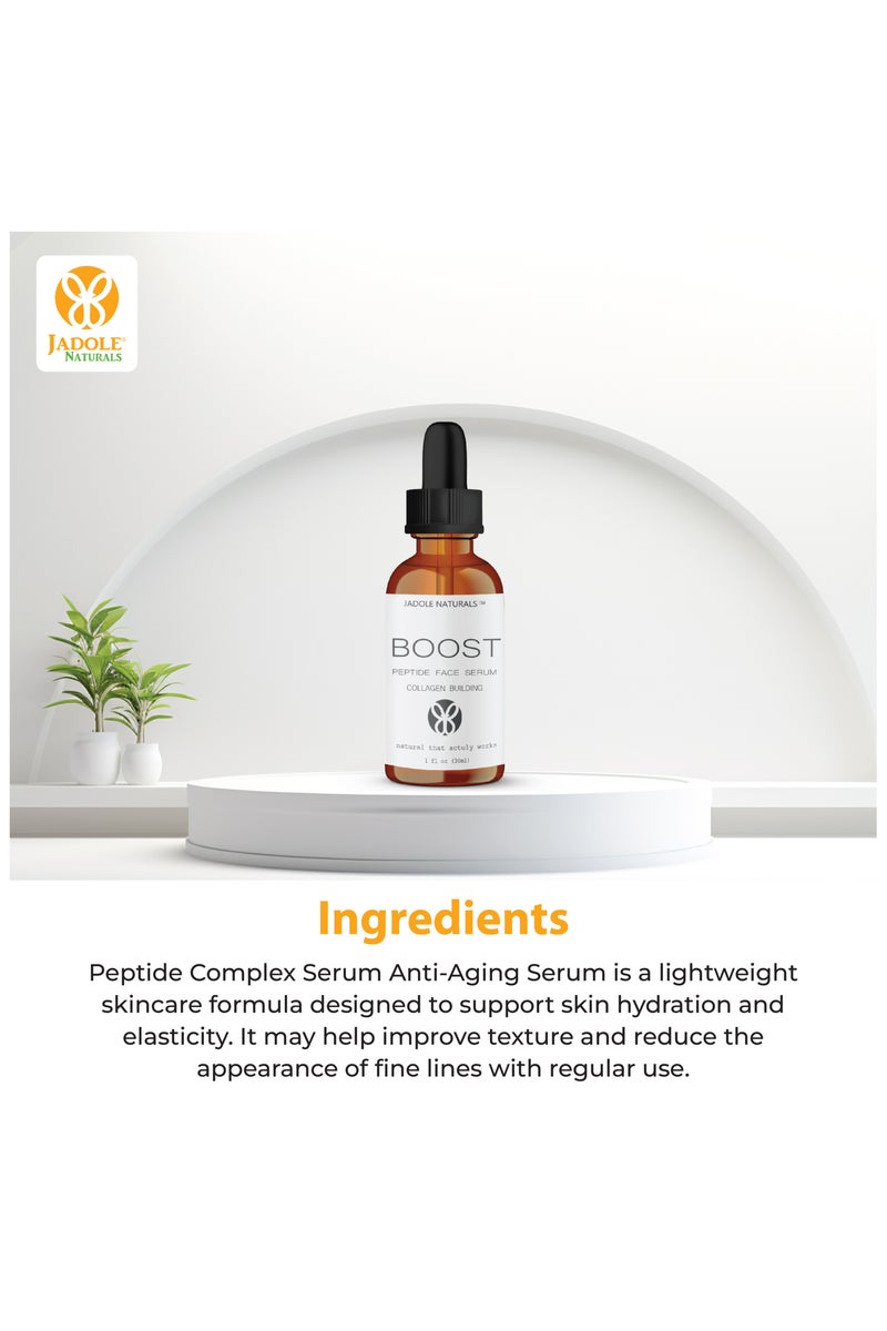 Jadole Naturals Peptide Complex Serum Anti Aging Serum Anti Wrinkle Skin Care Advanced Delivery Facial Skin Care - 30ml - Image 4