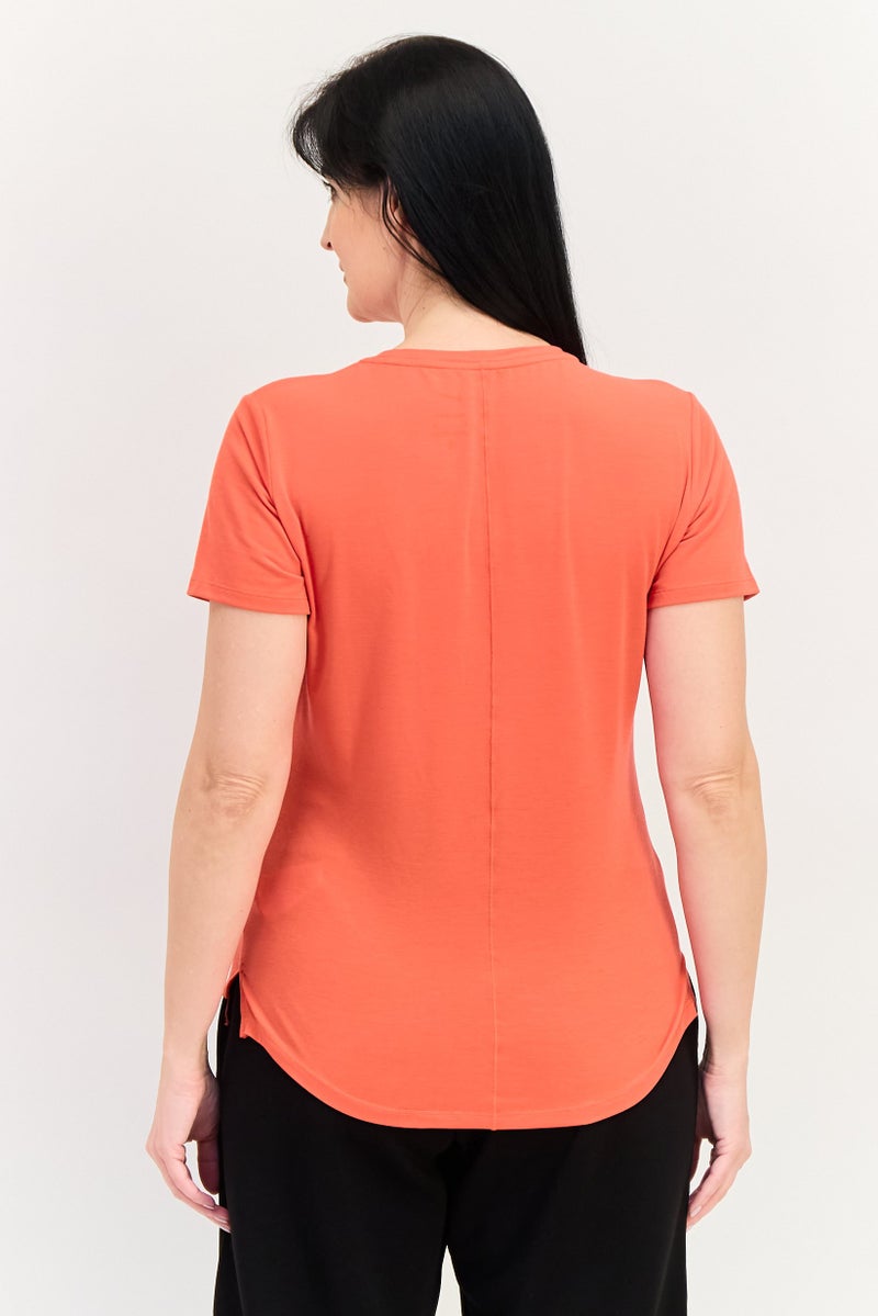 Nike Women Sportswear Fit Short Sleeve UV Protection Training Top, Red - Image 3