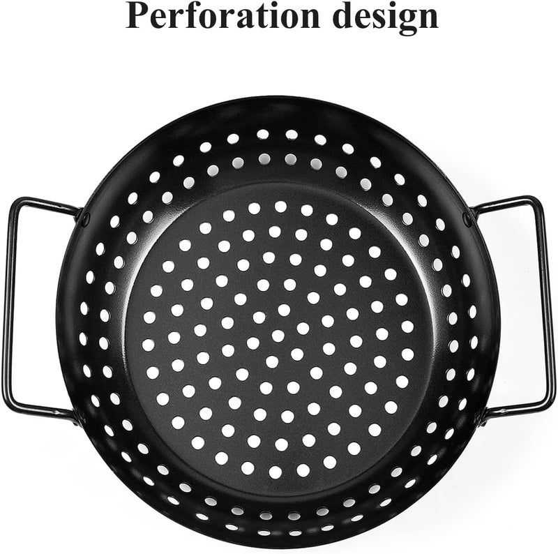 Valajogi "Non-Stick Grill Pan with Holes: Effortlessly Grill Fish with Our Reusable Tray Featuring a Handle - Essential Kitchen Utensil for Outdoor Grilling! - Image 3
