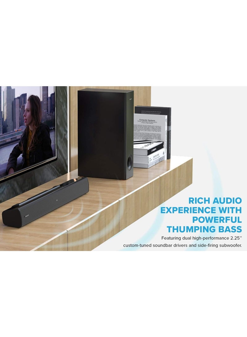Creative Stage V2 2.1 Channel 160W Soundbar with Subwoofer, Clear Dialog and Surround by Sound Blaster, Bluetooth 5.0, TV ARC, Optical, and USB Audio,Adjustable Bass and Treble, for TV  - Image 4