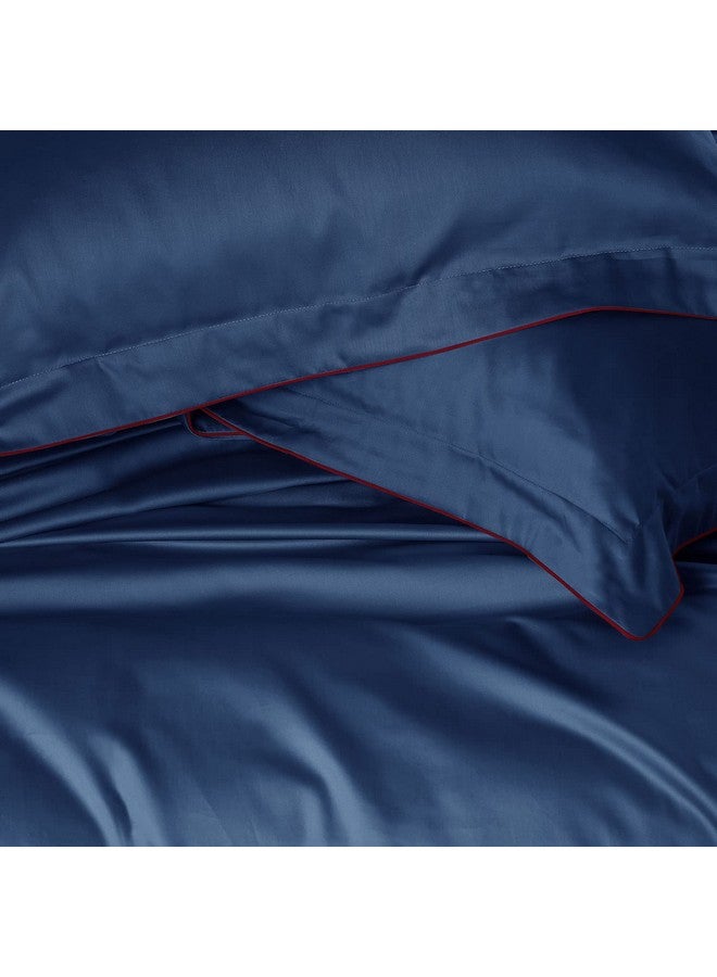 Spread Spain® Italian Cotton 500 Thread Count Single Bed Size Duvet/Quilt Cover, Soft, Breathable and Closure Zipper Duvet Cover (60" x 90" Inch, Navy Blue) - Image 5