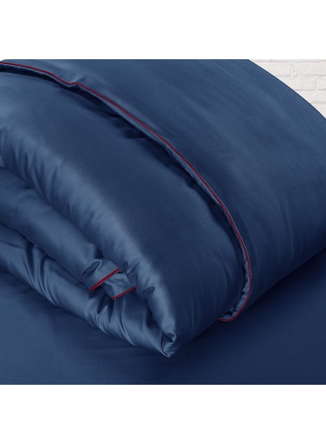 Spread Spain® Italian Cotton 500 Thread Count Single Bed Size Duvet/Quilt Cover, Soft, Breathable and Closure Zipper Duvet Cover (60" x 90" Inch, Navy Blue) - Image 1
