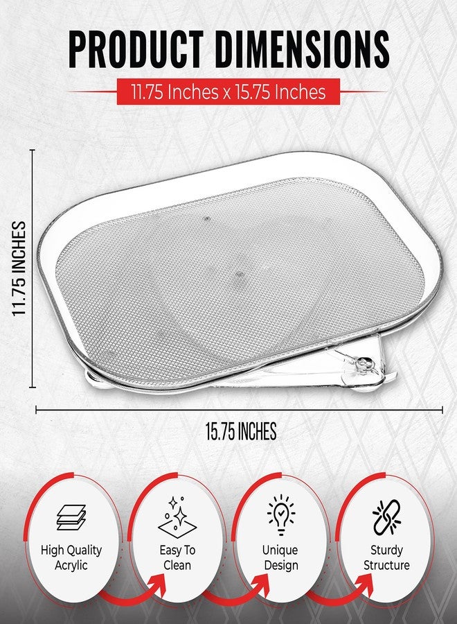 Oizeir Refrigerator Lazy Susan - Clear Rectangular Fridge Organizer - Turntable Tray Lazy Susan for Refrigerator - Cabinet & Pantry Organizer - Smooth 360° Rotating Swivel Spinning Fridge Shelf - Image 3