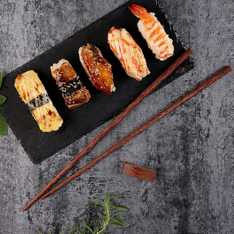 Donxote 12 Inches Cooking Chopsticks 2 Pairs with Chopstick Rest, Kitchen Noodles Frying Wok Long Chopstick, Wooden Reusable Chop Sticks, Apply to Asian Cooking Deep-Fry Food - Image 3