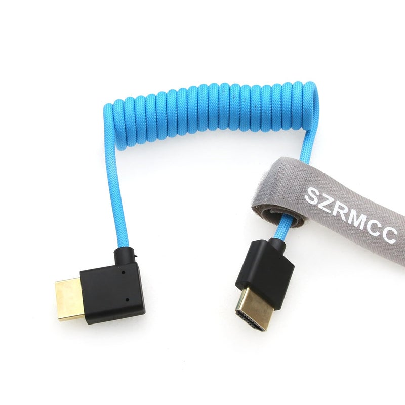 اس زد ار ام سي سي كابل 8K HDMI إلى HDMI بزاوية قائمة فائق السرعة ملفوف مضفر للكاميرا Z Cam E2 Sony FX6 FX9 Canon EOS C70 C300 Portkeys BM5 Atomos Ninjav V Shogun Monitor - Image 5