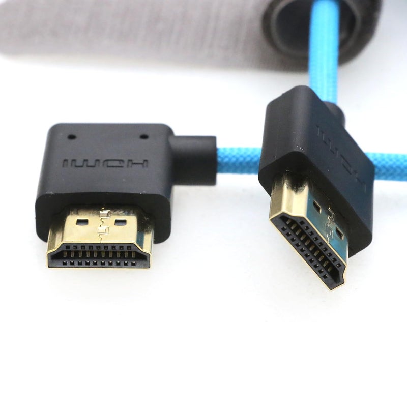 اس زد ار ام سي سي كابل 8K HDMI إلى HDMI بزاوية قائمة فائق السرعة ملفوف مضفر للكاميرا Z Cam E2 Sony FX6 FX9 Canon EOS C70 C300 Portkeys BM5 Atomos Ninjav V Shogun Monitor - Image 4